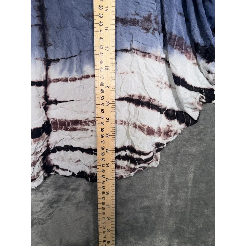 Moon & Sky Womens Tie Dye V Neck Blouse Medium Dolman Sleeve Loose Fit Boho